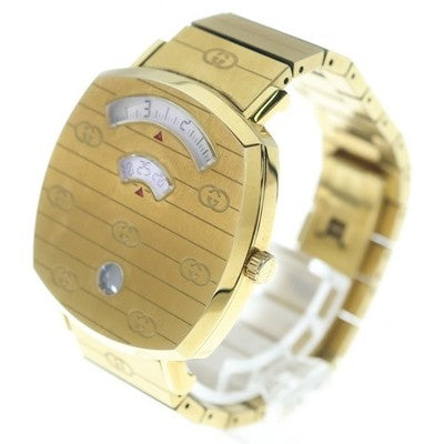 GUCCI GRIP YA157403 UNISEX ADULT WRISTWATCH GOLD QUARTZ WORKING FROM JAPAN