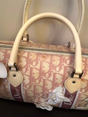 CHRISTIAN DIOR TROTTER MINI BOSTON FLOWER PINK BAG FASHION ITEM 2003 AUTH