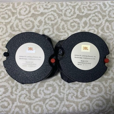 JBL 075 ALNICO TWEETER PAIR 8OHM VINTAGE SPEAKERS WITH BOX MANUAL SET
