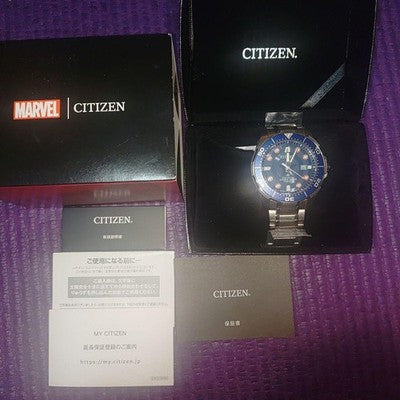 CITIZEN BN0208-54W MARVEL CAPTAIN AMERICA COLLABORATION WATCH UNUSED WITH BOX