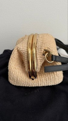 SACAI ABAKA PURSKET BAG RAFFIA SHOULDER BAG 2-WAY USED WITH DUST BAG