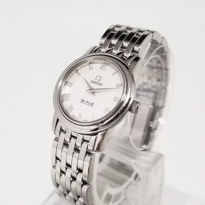 OMEGA DE VILLE PRESTIGE 4570.71 QUARTZ WOMEN'S WATCH 22MM SILVER ROMAN DIAL