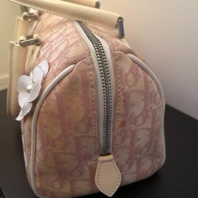 CHRISTIAN DIOR TROTTER MINI BOSTON FLOWER PINK BAG FASHION ITEM 2003 AUTH
