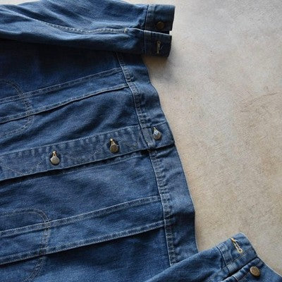LEE 101-J DENIM JACKET INDIGO 70S 80S VINTAGE MEN SIZE XL MADE IN USA USED