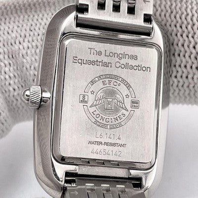 LONGINES EQUESTRIAN L6.141.4 13P DIAMOND BLACK DIAL SS QUARTZ SMALLSSECOND WATCH