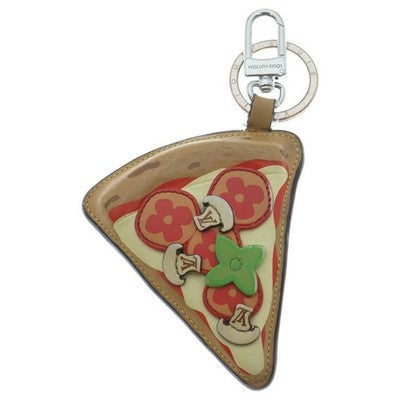LOUIS VUITTON PIZZA MONOGRAM CHARM KEYCHAIN M02189 BROWN EXCELLENT++++