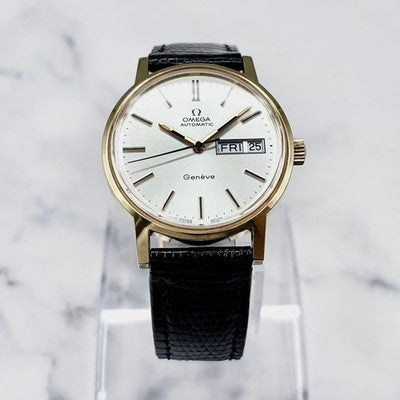 OMEGA MEN'S WRISTWATCH GENEVE AUTOMATIC 166.0117 GOLD-PLATED ROUND FACE