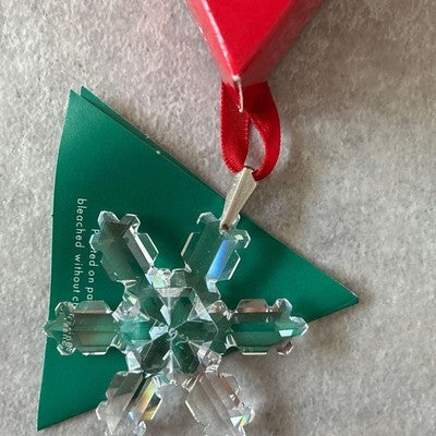 SWAROVSKI 1992 ANNUAL CHRISTMAS ORNAMENT SNOWFLAKE CRYSTAL BOXED RETIRED RARE