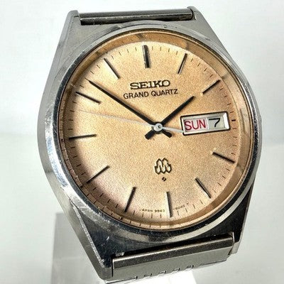 SEIKO GRAND QUARTZ 9943-8030 RARE VINTAGE WATCH 35MM DAY-DATE QUARTZ