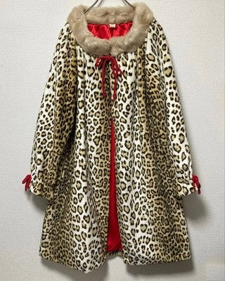 FIFI CHACHNIL LEOPARD LONG FUR COAT VINTAGE RARE DESIGNER LUXURY OUTERWEAR LINED