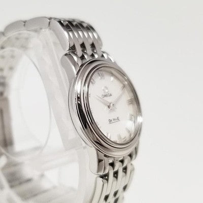 OMEGA DE VILLE PRESTIGE 4570.71 QUARTZ WOMEN'S WATCH 22MM SILVER ROMAN DIAL