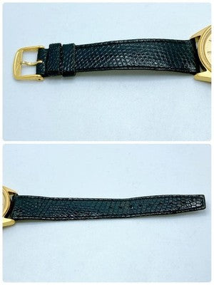 LONGINES 1663 AUTOMATIC DATE MEN'S VINTAGE GOLD DIAL ROUND WATCH BLACK STRAP