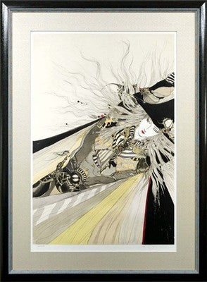 YOSHITAKA AMANO SAI LITHOGRAPH LIMITED SIGNED WITH CERTIFICATE FRAMED ART