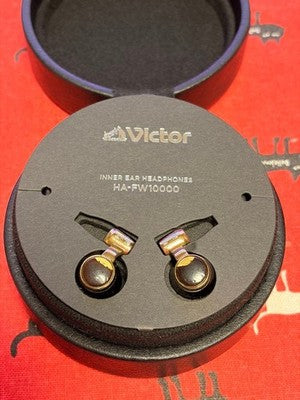 VICTOR JVC HA-FW10000 DETACHABLE CABLE WIRED EARPHONES - BLACK, WITH CASE, USED