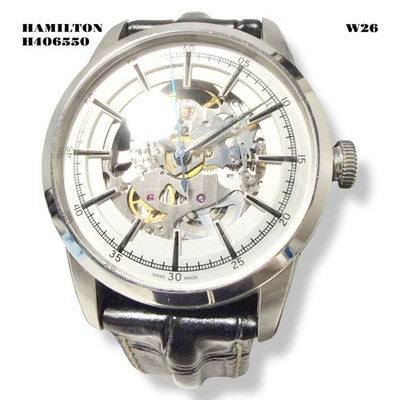 HAMILTON AMERICAN CLASSIC RAILROAD H406550 AUTOMATIC SKELETON DIAL WATCH