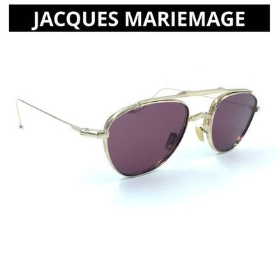 JACQUES MARIE MAGE FLYNN CHAMPAGNE GOLD TITANIUM PURPLE LENS SUNGLASSES 53□21