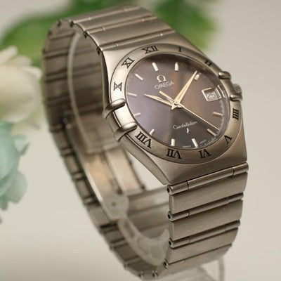OMEGA CONSTELLATION 1512.40 QUARTZ GRAY DIAL ROMAN BEZEL STAINLESS MEN'S WATCH