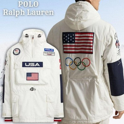 POLO RALPH LAUREN TEAM USA ANORAK JACKET WHITE SIZE L RARE