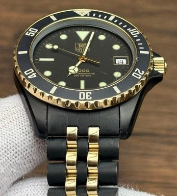 TAG HEUER 1000 PROFESSIONAL 200M 980.029N MEN'S WATCH BLACK GOLD VINTAGE