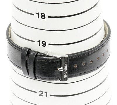 JUNGHANS MEISTER MEGA 058/4803 00 QUARTZ GREY DIAL SS LEATHER STRAP MEN'S WATCH