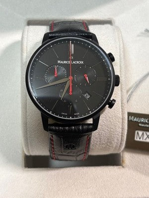 MAURICE LACROIX ELIROS CHRONOGRAPH EL1098-PVB01-310-1 BLACK PVD QUARTZ BOXED