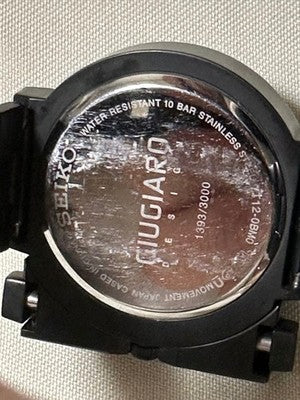 SEIKO SCED037 7T12-0BM0 QUARTZ CHRONOGRAPH BLACK DIAL WATCH BOX PAPERS LINKS