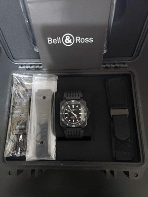 BELL & ROSS BR03 92 DIVER BLACK CERAMIC 42MM AUTOMATIC WATCH FULL SET EXCELLENT