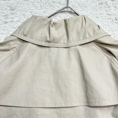 BURBERRY CROPPED TRENCH COAT BEIGE SILVER BUTTONS IT36 SIZE S FROM JAPAN VINTAGE