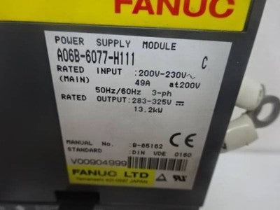 FANUC A06B-6077-H111 C POWER SUPPLY MODULE REMOVED FROM THE WORKING MACHINE