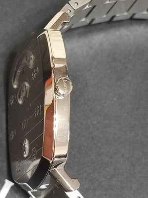 GUCCI GRIP WATCH 38MM YA157410 STAINLESS STEEL SILVER UNUSED W/ BOX & PAPERS