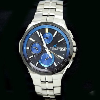 CASIO OCW-S5000E Oceanus Manta Black Dial Solar Bluetooth 42mm Used w/ Box