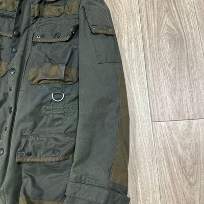 BARBOUR X TOKITO BEACON HERITAGE MILITARY WAXED JACKET OLIVE GREEN SIZE SMALL