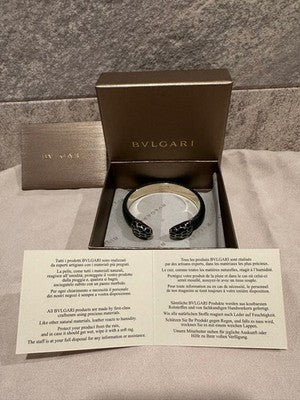 BVLGARI SERPENTI FOREVER BANGLE METALLIC KARUNG LEATHER BRACELET BOX GOLD JPN