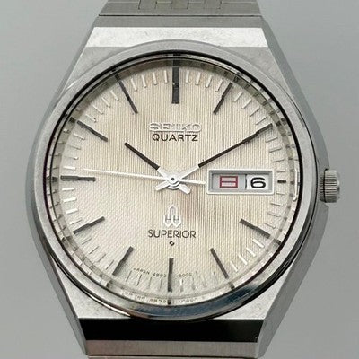 SEIKO SUPERIOR 4883-8001 GUILLOCHE CHAMPAGNE DIAL HIGH PRECISION QUARTZ MEN'S