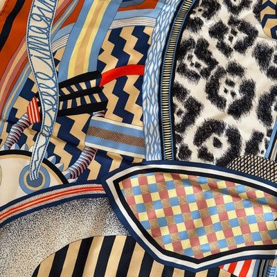 HERMES LA SELLE IMAGINAIRE CARRE 90 SILK SCARF FROM JAPAN NEAR MINT