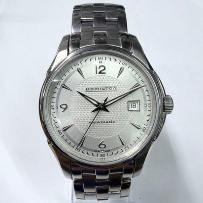 HAMILTON H325150 JAZZMASTER VIEWMATIC AUTOMATIC SKELETON BACK STEEL WATCH USED