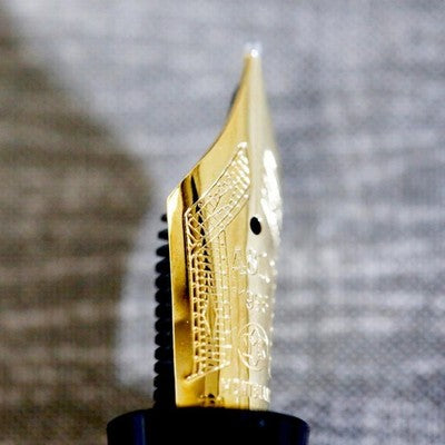 MONTBLANC VOLTAIRE WRITERS EDITION FOUNTAIN PEN 1995 18K M NIB SILVER VERMEIL JP