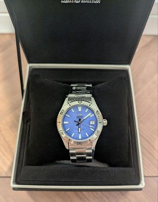 ORIENT MAKO 40 RN-AC0Q04L AUTOMATIC BLUE LAVENDER DIAL MENS WATCH BOX PAPERS