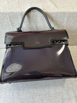 DELVAUX THE TEMPTE DARK NIGHT PRUSSIAN BLUE X BLACK WITH DUST BAG