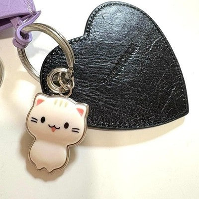 BALENCIAGA Le City Heart Charm Keyring Lilac/Black Used From Japan