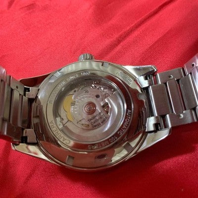 TAG HEUER CARRERA CALIBRE 5 AUTOMATIC WATCH WAR201D-1 WHITE DIAL SS/SS WITH BOX