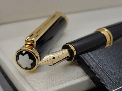 Montblanc Noblesse Oblige No15130 Fountain Pen Black Gold Near Unused /w Box
