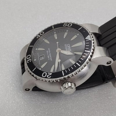 ORIS DIVERS 7533 AUTOMATIC 200M BLACK DIAL RUBBER STRAP MEN'S WATCH SWISS