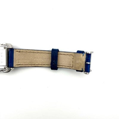 TABBAH SAGA DIAMOND RECTANGULAR QUARTZ WATCH VINTAGE SWISS BLUE DIAL