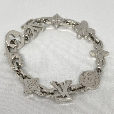 LOUIS VUITTON MONOGRAM CRAGGY BRACELET M1596M SILVER CHAIN UNISEX USED