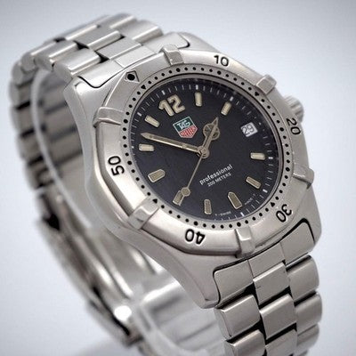 TAG HEUER WK1110 PROFESSIONAL MEN'S WATCH BLACK DIAL STAINLESS STEEL QUARTZ 38MM