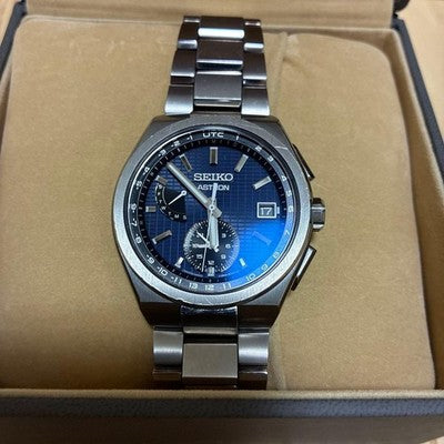 SEIKO ASTRON SBXY065 TITANIUM SOLAR RADIO CONTROLLED BLUE WATCH JAPAN