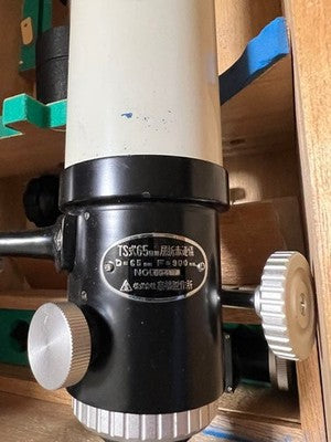 TAKAHASHI TS-66G REFRACTOR TELESCOPE D65MM F900MM WOOD TRIPOD CASE VINTAGE