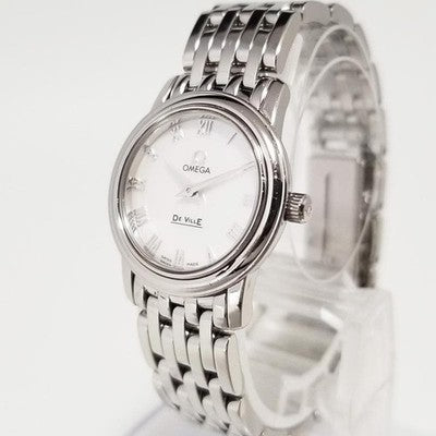 OMEGA DE VILLE PRESTIGE 4570.71 QUARTZ WOMEN'S WATCH 22MM SILVER ROMAN DIAL