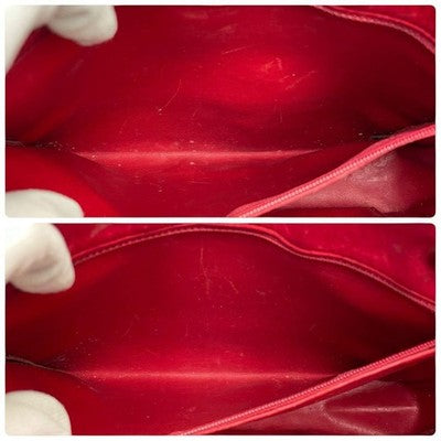 CHANEL MATELASSE LAMBSKIN CHAIN SHOULDER TOTE BAG RED QUILTED LEATHER COCO MARK